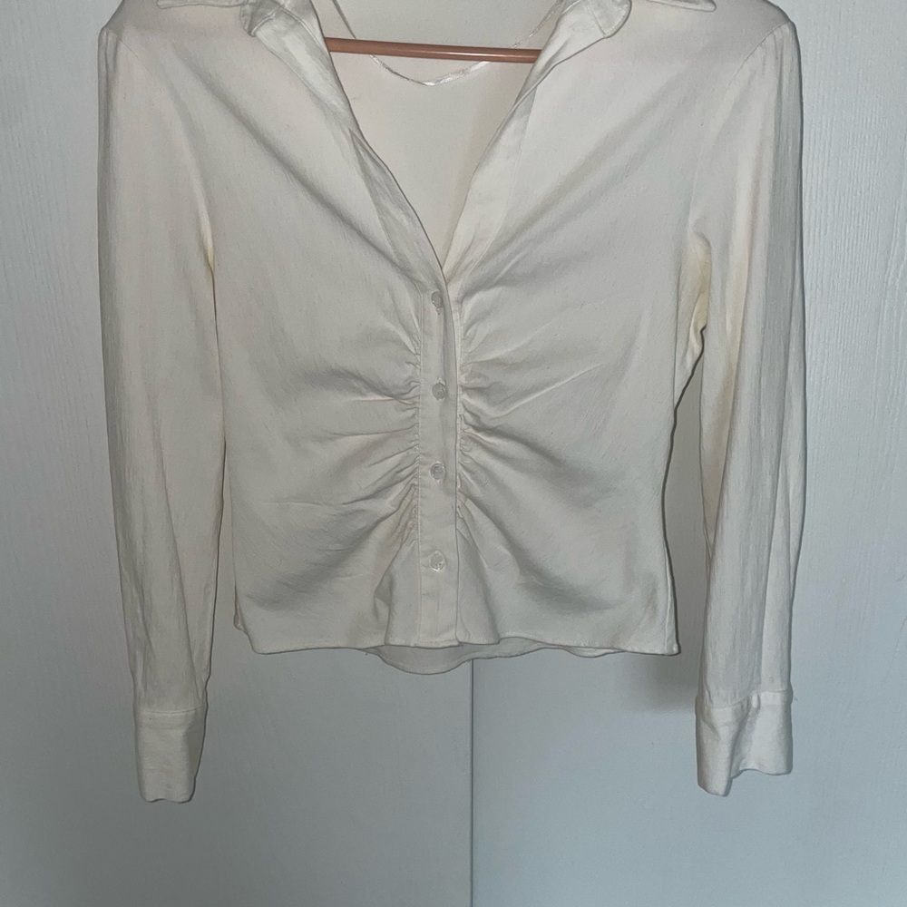 NWT ZARA Ruched button down - Picture 3 of 5